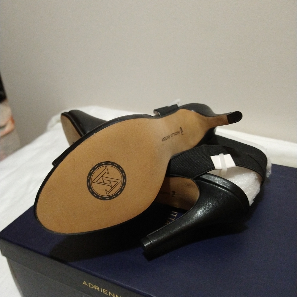 Adrienne Vittadini Guidry Leather Peep Toe Heels - Picture 3 of 15